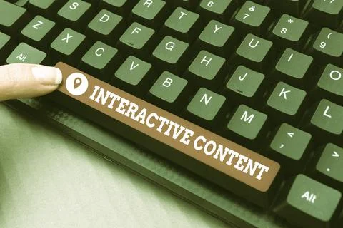 Hand writing sign Interactive Content. Business idea It requires the Stock Photos