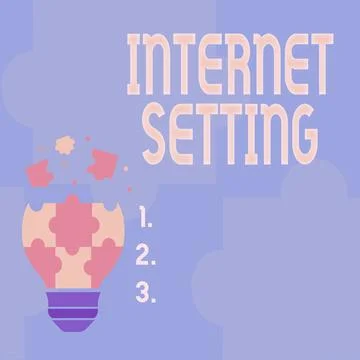 Hand writing sign Internet Setting. Business concept etermines how it connects Illustrazione stock