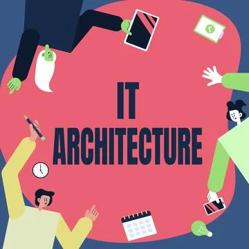 Hand writing sign It Architecture. Business concept Architecture is applied to Stock Illustration