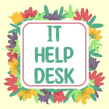 Hand writing sign It Help Desk. Conceptual photo Online support assistance Stock Illustration