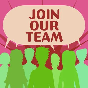 Hand writing sign Join Our Team. Business concept Allied Associate Work with us Stock Illustration