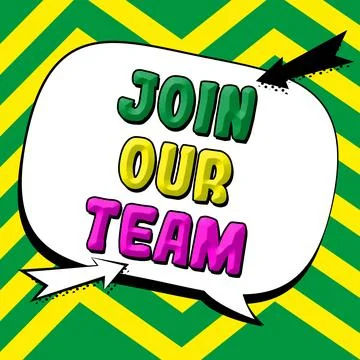 Hand writing sign Join Our Team. Conceptual photo Allied Associate Work with us Stock Illustration