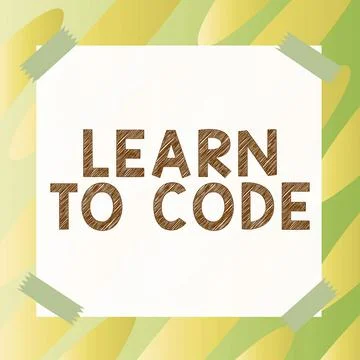 Hand writing sign Learn To Code. Business showcase Learn to write Software Be a Stock Illustration
