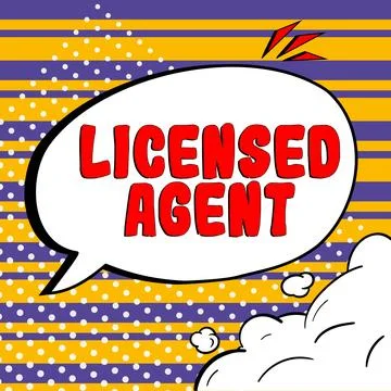 Hand writing sign Licensed Agent. Business concept Authorized and Accredited Stock Illustration