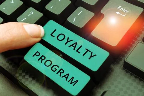 Hand writing sign Loyalty Program. Business concept marketing effort that Stock Photos