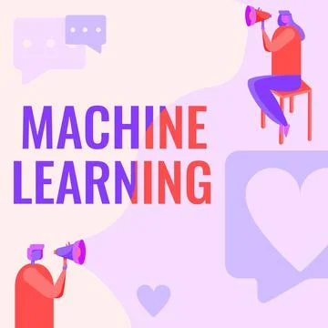 Hand writing sign Machine Learning. Internet Concept the concept that a computer 库存插图