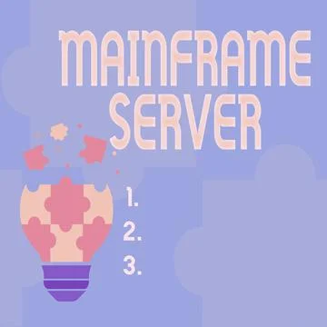 Hand writing sign Mainframe Server. Concept meaning designed for processing Stock Illustration