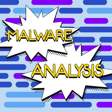 Hand writing sign Malware Analysis. Business showcase activities a company takes Stock Illustration