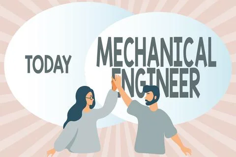 Hand writing sign Mechanical Engineer. Business approach Applied Engineering Stock Illustration