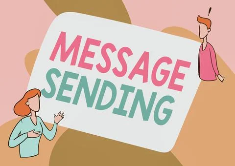 Hand writing sign Message Sending. Internet Concept to convey or communicate one Ilustración de archivo