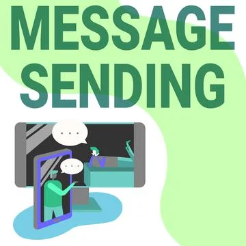 Hand writing sign Message Sending. Business idea to convey or communicate one s Ilustración de archivo