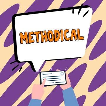 Hand writing sign Methodical. Business approach System of Methods used in a Stock Illustration