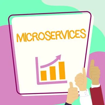 Hand writing sign Microservices. Concept meaning Software development technique Stock-Illustration