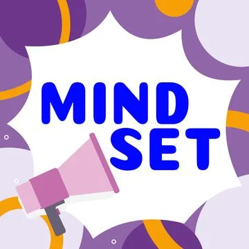 Hand writing sign Mind Set. Business idea A standard thought of a person of what Stock Illustration