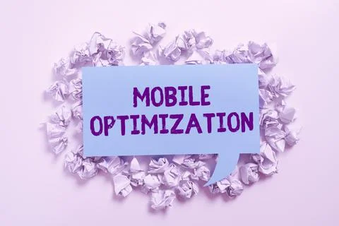 Hand writing sign Mobile Optimization. Internet Concept Site Content Reformatted Stock Photos