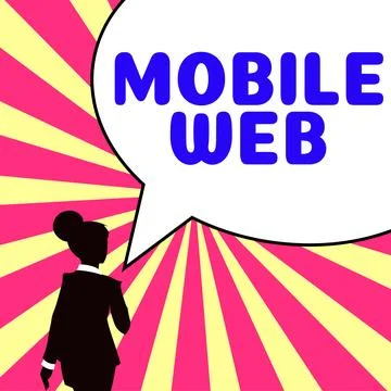 Hand writing sign Mobile Web. Conceptual photo browser-based internet services 스톡 일러스트