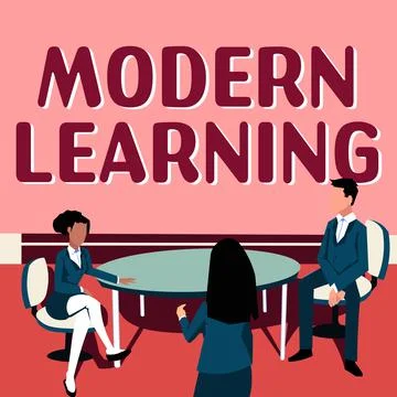 Hand writing sign Modern Learning. Business approach flexible and agile setup Stock Illustration