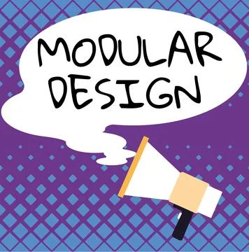 Hand writing sign Modular Design. Internet Concept product designing to produce Stock Illustration