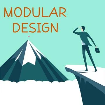 Hand writing sign Modular Design. Word for product designing to produce product Stock Illustration
