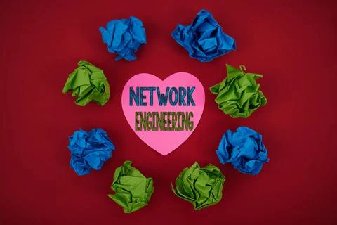 Hand writing sign Network Engineering. Business approach professional who has Stock Photos