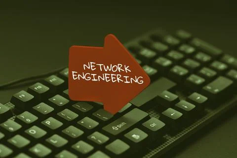 Hand writing sign Network Engineering. Business showcase professional who has Stock Photos