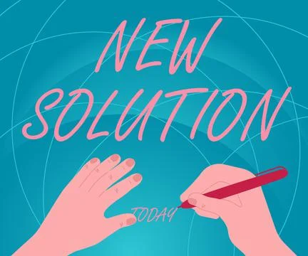 Hand writing sign New Solution. Business concept Modern Innovation Latest Stock Illustration