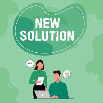 Hand writing sign New Solution. Word for Modern Innovation Latest effective Stock Illustration