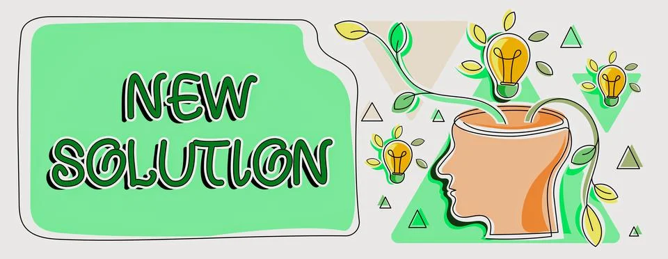 Hand writing sign New Solution. Business concept Modern Innovation Latest Stock Illustration