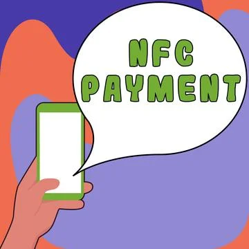 Hand writing sign Nfc Payment. Business approach contactless payment that use Illustrazione stock