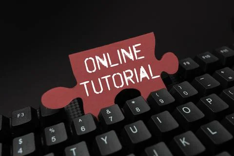 Hand writing sign Online Tutorial. Concept meaning An individual is being Foto stock