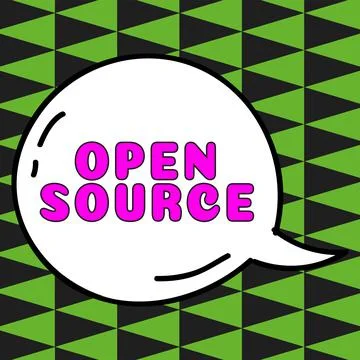 Hand writing sign Open Source. Business approach denoting software which Illustrazione stock