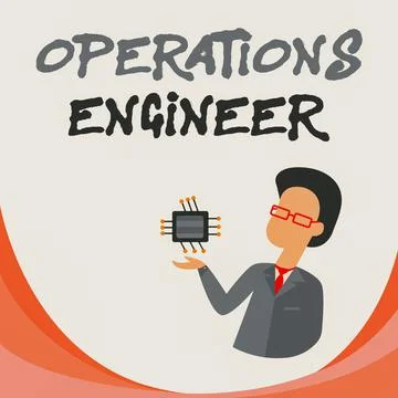 Hand writing sign Operations Engineer. Word for analyze and design operation イラスト素材