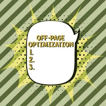 Hand writing sign Off Page Optimization. Conceptual photo Website External Stock Illustration