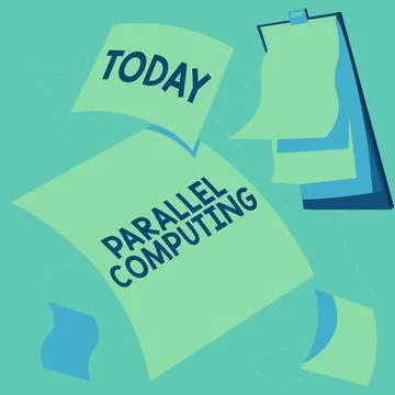 Hand writing sign Parallel Computing. Word Written on simultaneous calculation 스톡 일러스트