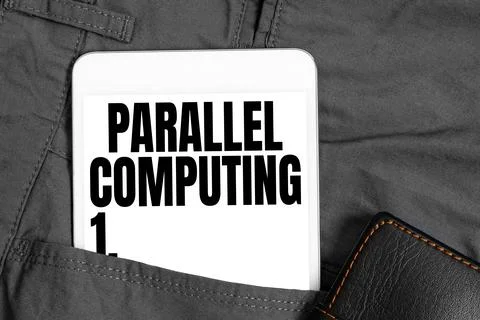 Hand writing sign Parallel Computing. Business overview simultaneous calculation 库存照片