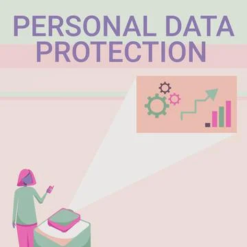 Hand writing sign Personal Data Protection. Business showcase protecting and 스톡 일러스트