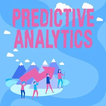 Hand writing sign Predictive Analytics. Internet Concept Optimize Collection Illustrazione stock