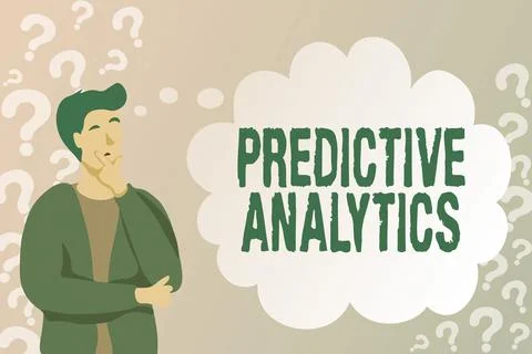 Hand writing sign Predictive Analytics. Business overview Optimize Collection Illustrazione stock