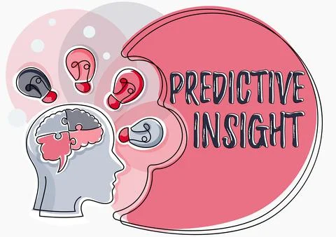 Hand writing sign Predictive InsightProactive Fault Management System an Early Stock Illustration