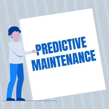 Hand writing sign Predictive Maintenance. Word for Predict when Equipment Stock Illustration