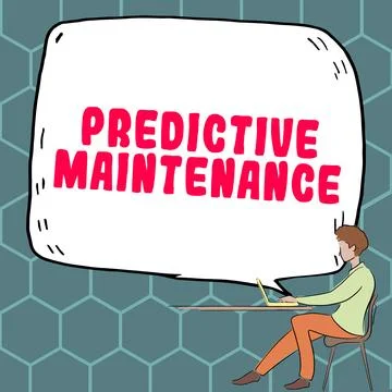 Hand writing sign Predictive Maintenance. Internet Concept Predict when Stock Illustration
