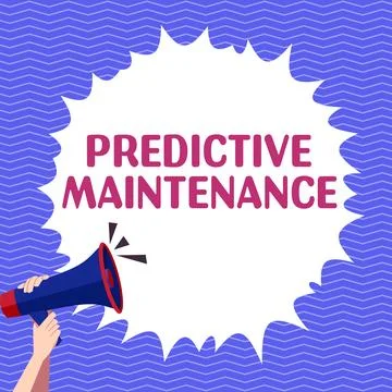 Hand writing sign Predictive Maintenance. Internet Concept Predict when Stock Illustration