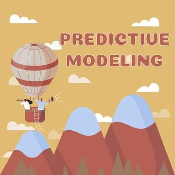 Hand writing sign Predictive Modeling. Word Written on maintenance strategy Stock Illustration