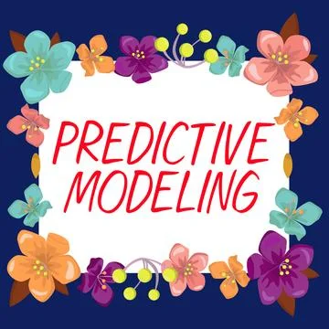 Hand writing sign Predictive Modeling. Word for maintenance strategy driven by Stock Illustration