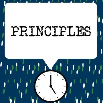 Hand writing sign Principles. Internet Concept fundamental truth that serves as Stock Illustration