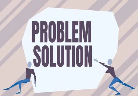 Hand writing sign Problem Solution. Business concept solving consists of using Stock Illustration