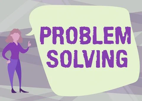 Hand writing sign Problem Solving. Business concept to find an answer or means Illustrazione stock