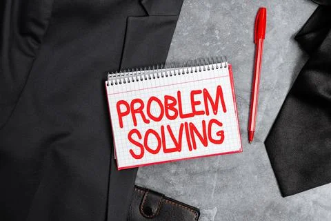 Hand writing sign Problem Solving. Business concept to find an answer or means Stock Photos