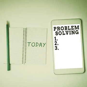Hand writing sign Problem Solving. Conceptual photo having a good capability of Stock Photos