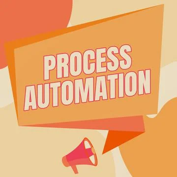 Hand writing sign Process Automation. Conceptual photo Transformation Stock Illustration